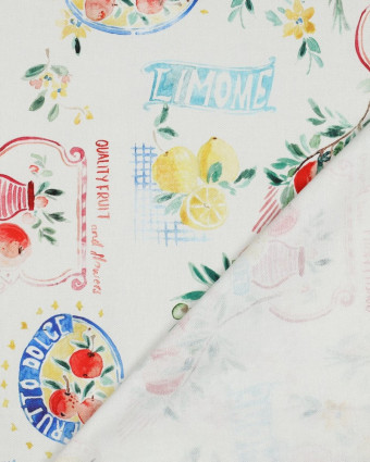 Toile de Coton Canvas Limone Multicolore - Mercerine