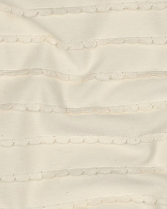 Jersey Rayures Mini Pétales Relief Beige Naturel - Mercerine