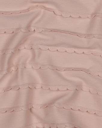 Jersey Rayures Mini Pétales Relief Vieux Rose - Mercerine