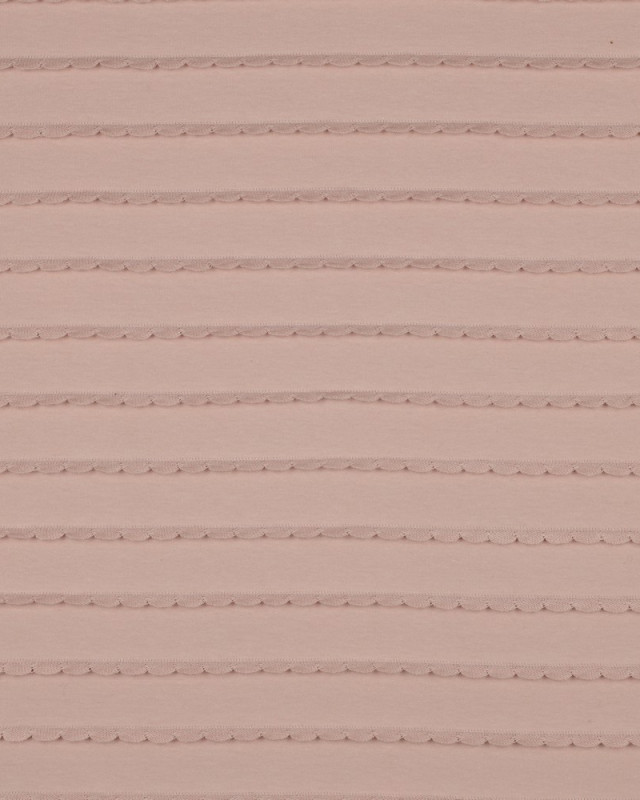 Jersey Rayures Mini Pétales Relief Vieux Rose - Mercerine