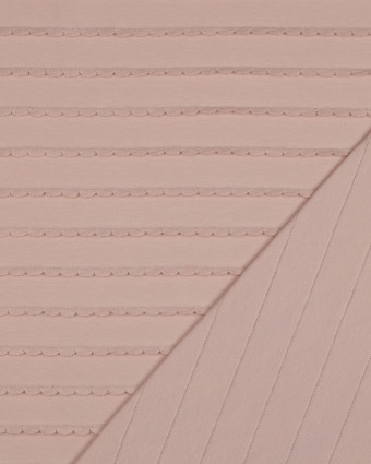 Jersey Rayures Mini Pétales Relief Vieux Rose - Mercerine