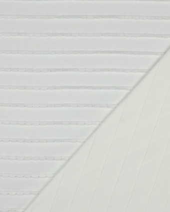 Jersey Rayures Mini Pétales Relief Blanc - Mercerine