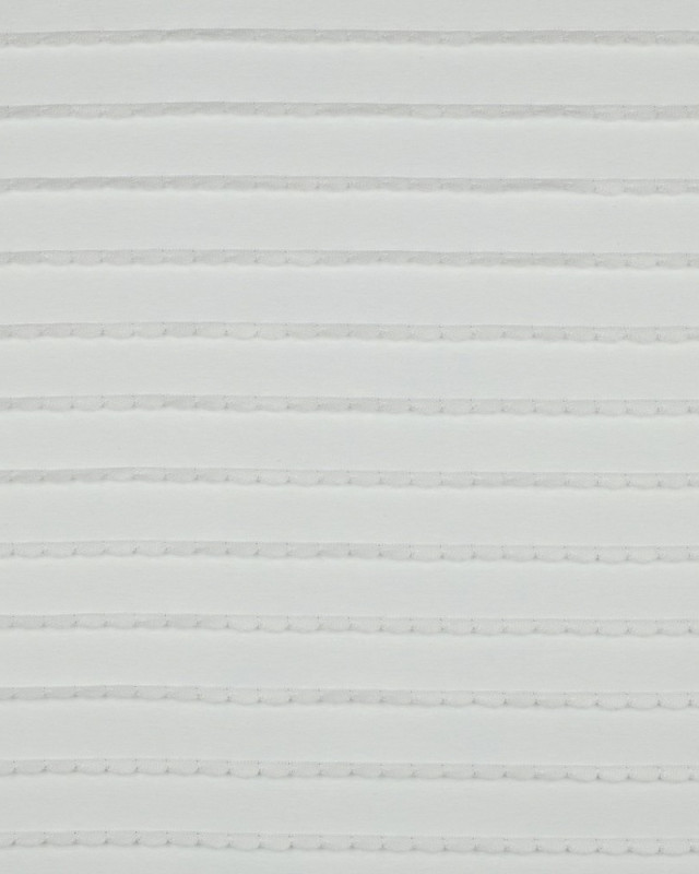 Jersey Rayures Mini Pétales Relief Blanc - Mercerine