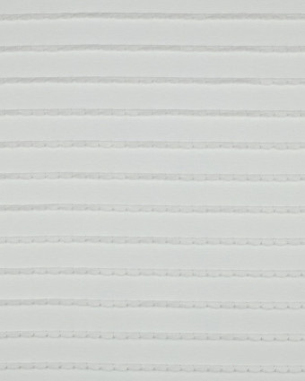 Jersey Rayures Mini Pétales Relief Blanc - Mercerine