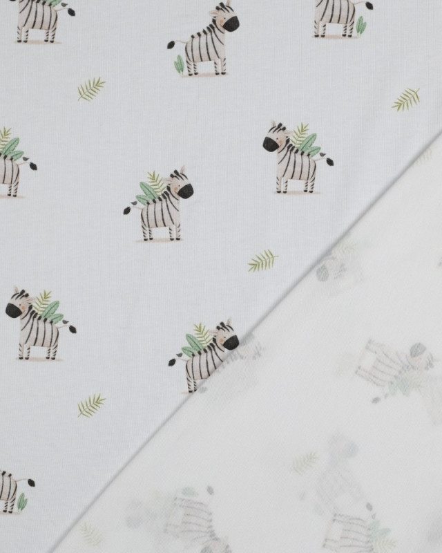 Tissu Jersey Motif Petits Zèbres - Mercerine