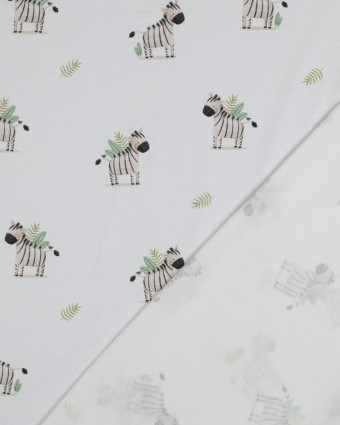 Tissu Jersey Motif Petits Zèbres - Mercerine