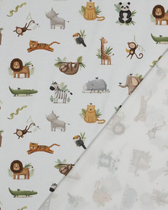Tissu Jersey Petits Animaux de la Jungle - Mercerine