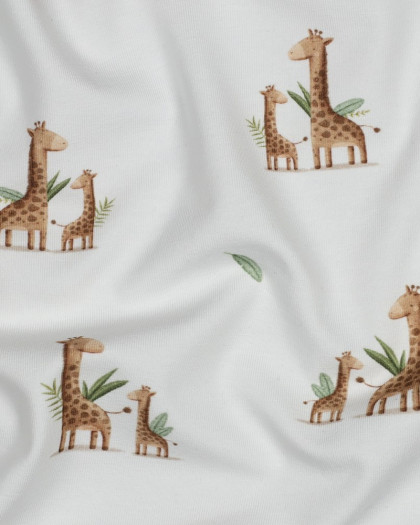 Tissu Jersey Motif Petites Girafes - Mercerine