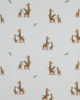 Tissu Jersey Motif Petites Girafes- Mercerine