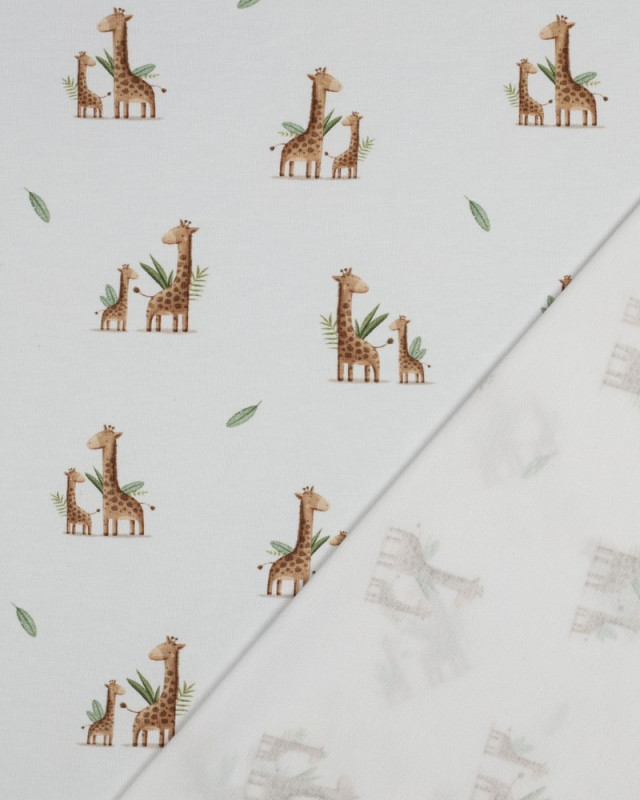 Tissu Jersey Motif Petites Girafes- Mercerine