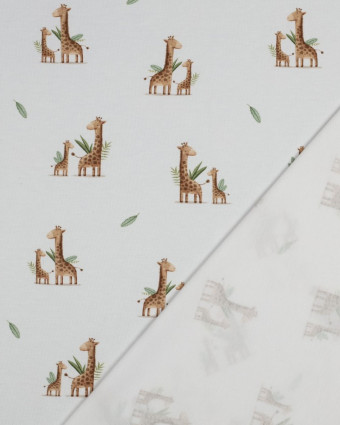 Tissu Jersey Motif Petites Girafes- Mercerine