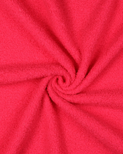 Tissu Petites Bouclettes Rose Fluo - Mercerine