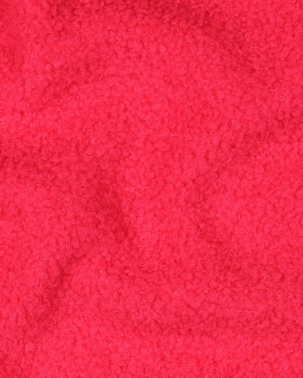 Tissu Petites Bouclettes Rose Fluo - Mercerine