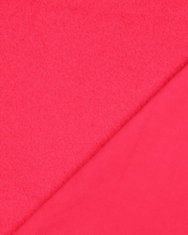 Tissu Petites Bouclettes Rose Fluo - Mercerine