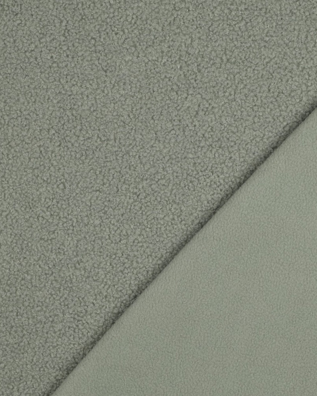 Tissu Petites Bouclettes Vert Sauge - Mercerine