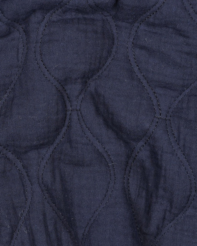 Double Gaze Matelassée Bleu Marine - Mercerine