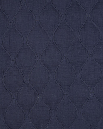 Double Gaze Matelassée Bleu Marine - Mercerine