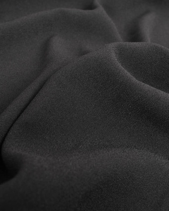Tissu Crêpe Lourd Uni Sofia Noir - Mercerine