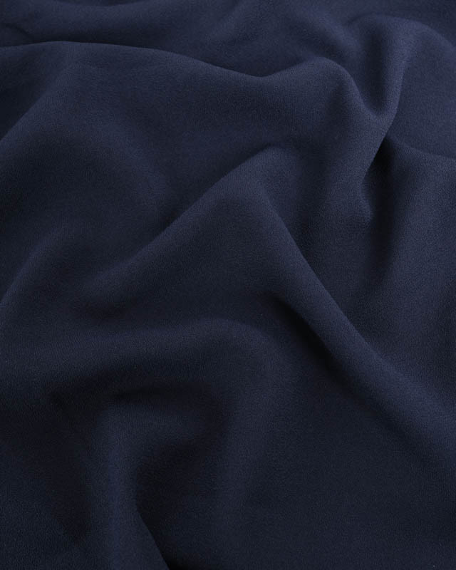 Tissu Crêpe Lourd Uni Sofia Navy - Mercerine