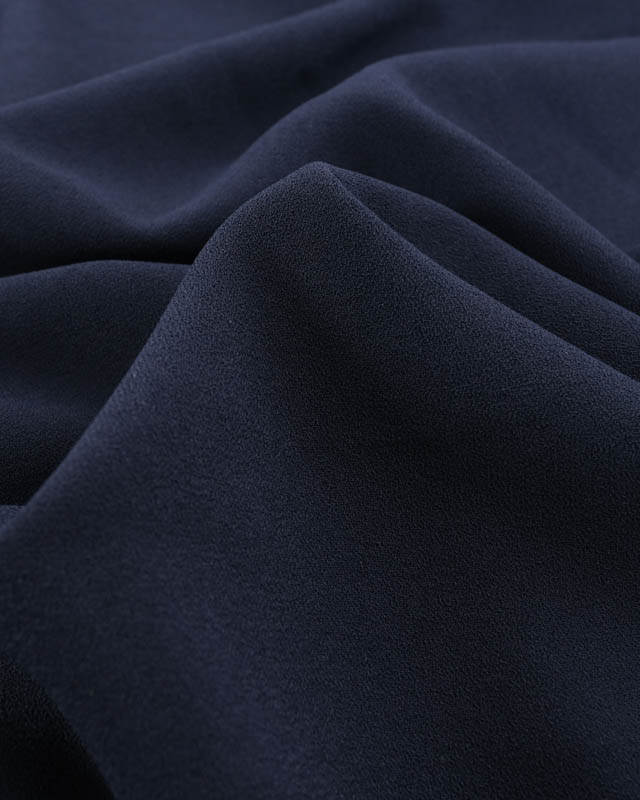 Tissu Crêpe Lourd Uni Sofia Navy - Mercerine