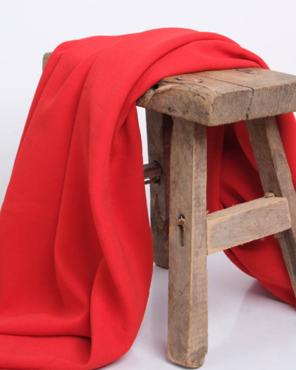 Tissu Crêpe Lourd Uni Sofia Rouge - Mercerine