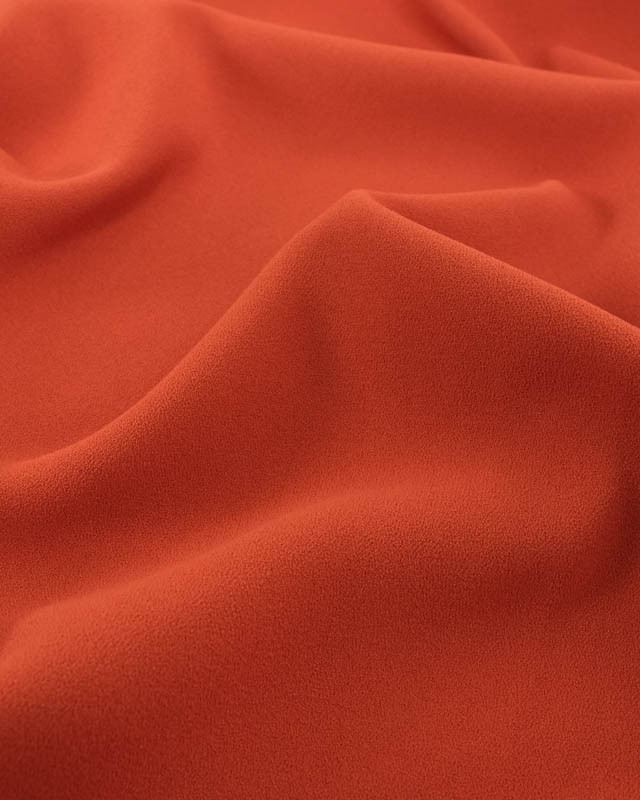 Tissu Crêpe Lourd Uni Sofia Marsala - Mercerine