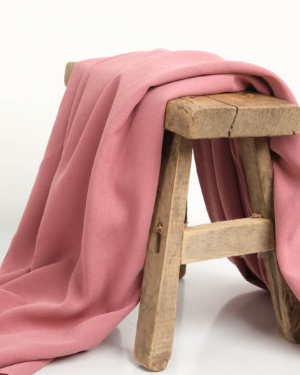 Tissu Crêpe Lourd Uni Sofia Vieux Rose - Mercerine