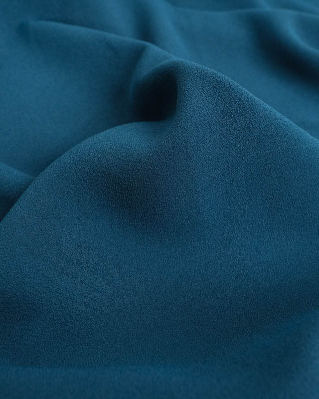 Tissu Crêpe Lourd Uni Sofia Paon - Mercerine
