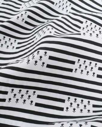 Tissu Coton Imprimé Bretagne Drapeau Breton Rayures - Mercerine