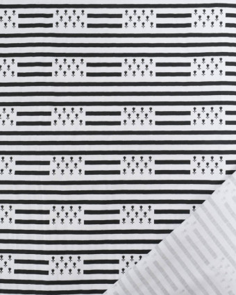 Tissu Coton Imprimé Bretagne Drapeau Breton Rayures - Mercerine