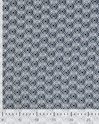 Tissu Coton Léger Indien Motif Ethnique Bleu Marine - Mercerine