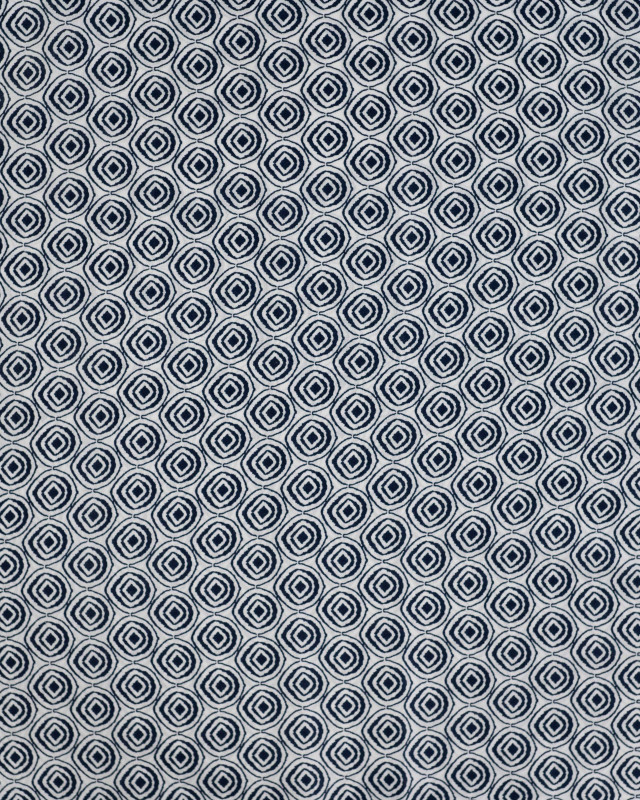 Tissu Coton Léger Indien Motif Ethnique Bleu Marine - Mercerine