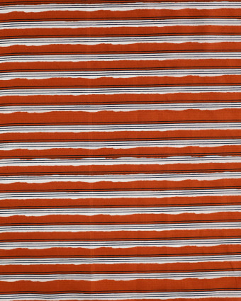 Tissu Coton Léger Indien Rayures Caramel - Mercerine