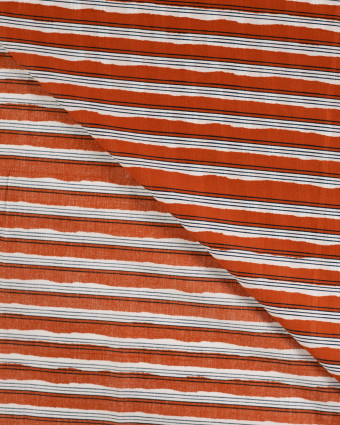Tissu Coton Léger Indien Rayures Caramel - Mercerine