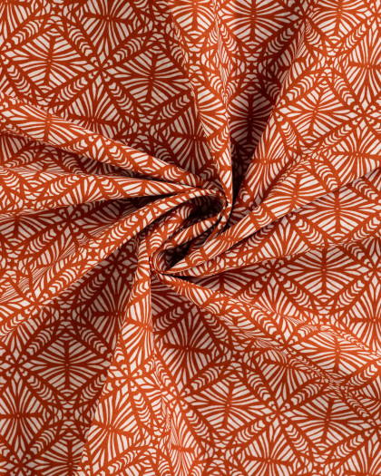 Tissu Coton Léger Indien Motif Ethnique Caramel - Mercerine