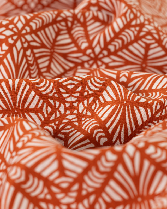 Tissu Coton Léger Indien Motif Ethnique Caramel - Mercerine