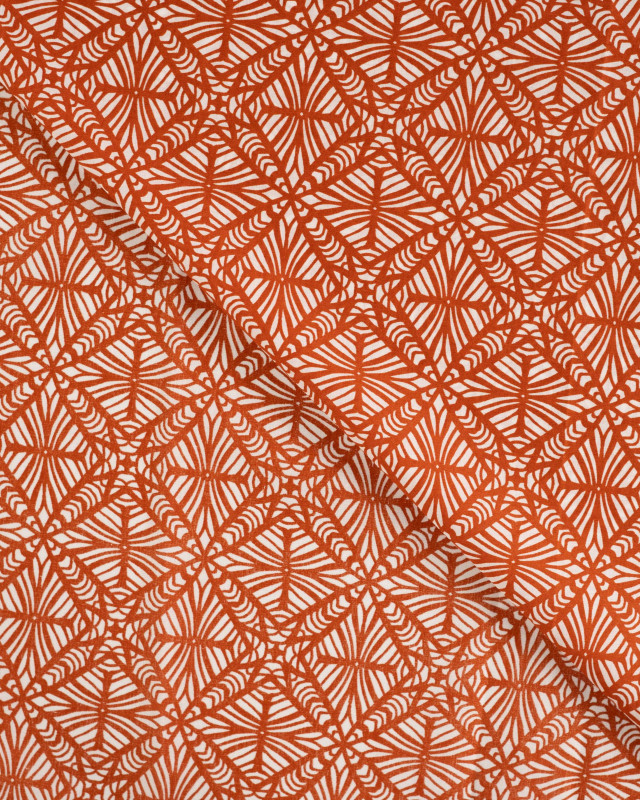 Tissu Coton Léger Indien Motif Ethnique Caramel - Mercerine