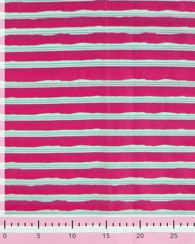 Tissu Coton Léger Indien à Rayures Fuchsia - Mercerine