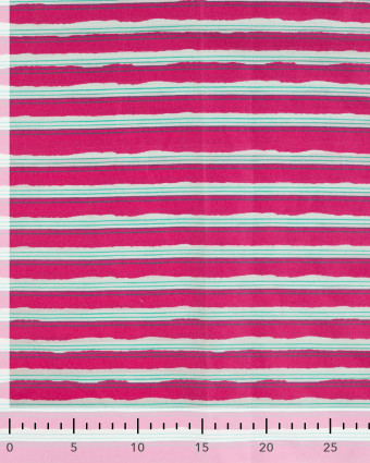 Tissu Coton Léger Indien à Rayures Fuchsia - Mercerine