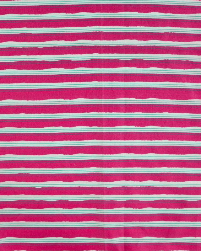 Tissu Coton Léger Indien à Rayures Fuchsia - Mercerine