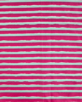 Tissu Coton Léger Indien à Rayures Fuchsia - Mercerine