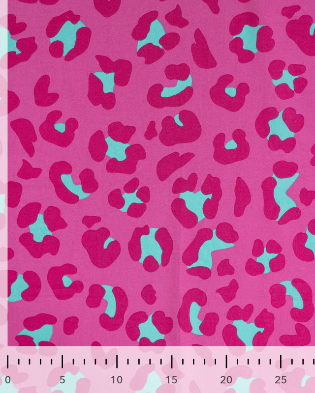 Tissu Coton Léger Indien Rose Fuchsia Léopard - Mercerine
