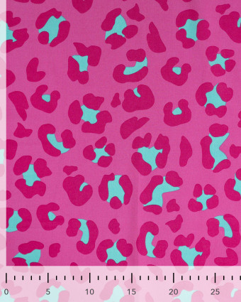 Tissu Coton Léger Indien Rose Fuchsia Léopard - Mercerine