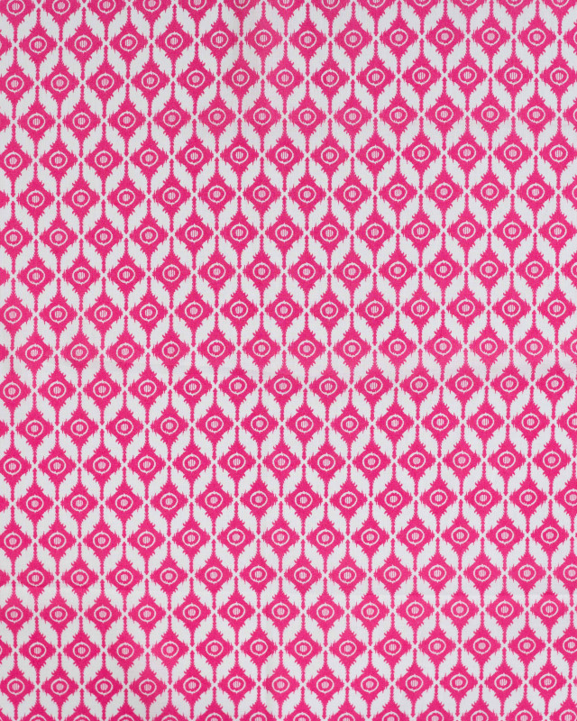 Tissu Coton Léger Indien Motif Ethnique Rose Fuchisa - Mercerine