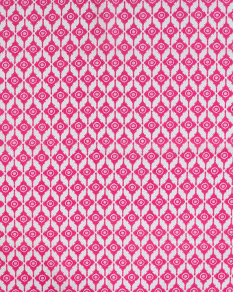 Tissu Coton Léger Indien Motif Ethnique Rose Fuchisa - Mercerine