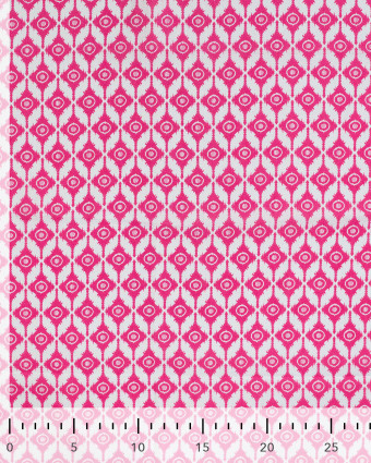 Tissu Coton Léger Indien Motif Ethnique Rose Fuchisa - Mercerine