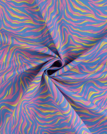 Tissu Coton Léger Indien Rose Bonbon Zébré - Mercerine