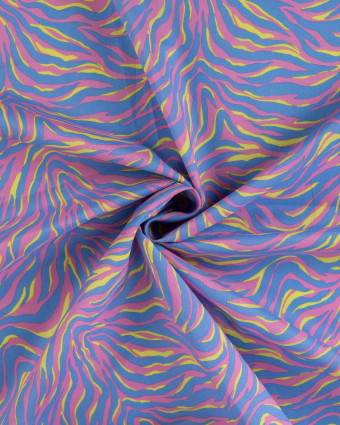 Tissu Coton Léger Indien Rose Bonbon Zébré - Mercerine