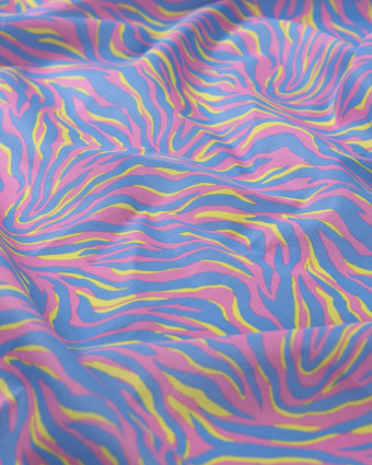 Tissu Coton Léger Indien Rose Bonbon Zébré - Mercerine