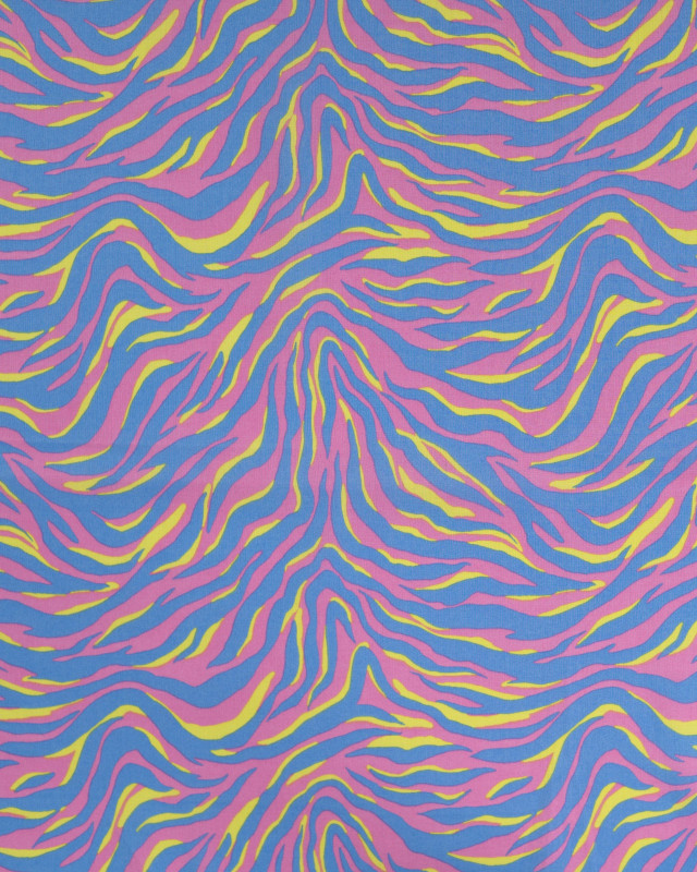 Tissu Coton Léger Indien Rose Bonbon Zébré - Mercerine
